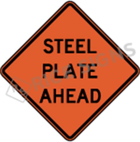 steel plate ahead sign